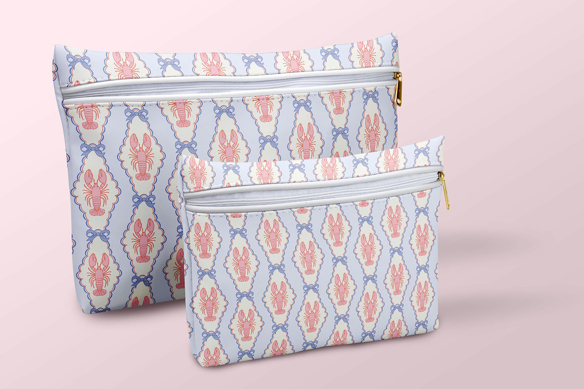 Preppy Lobster Pattern - Pink Blue, a Pattern Graphic by Hello Holly Studio (Photo 4 of 10)