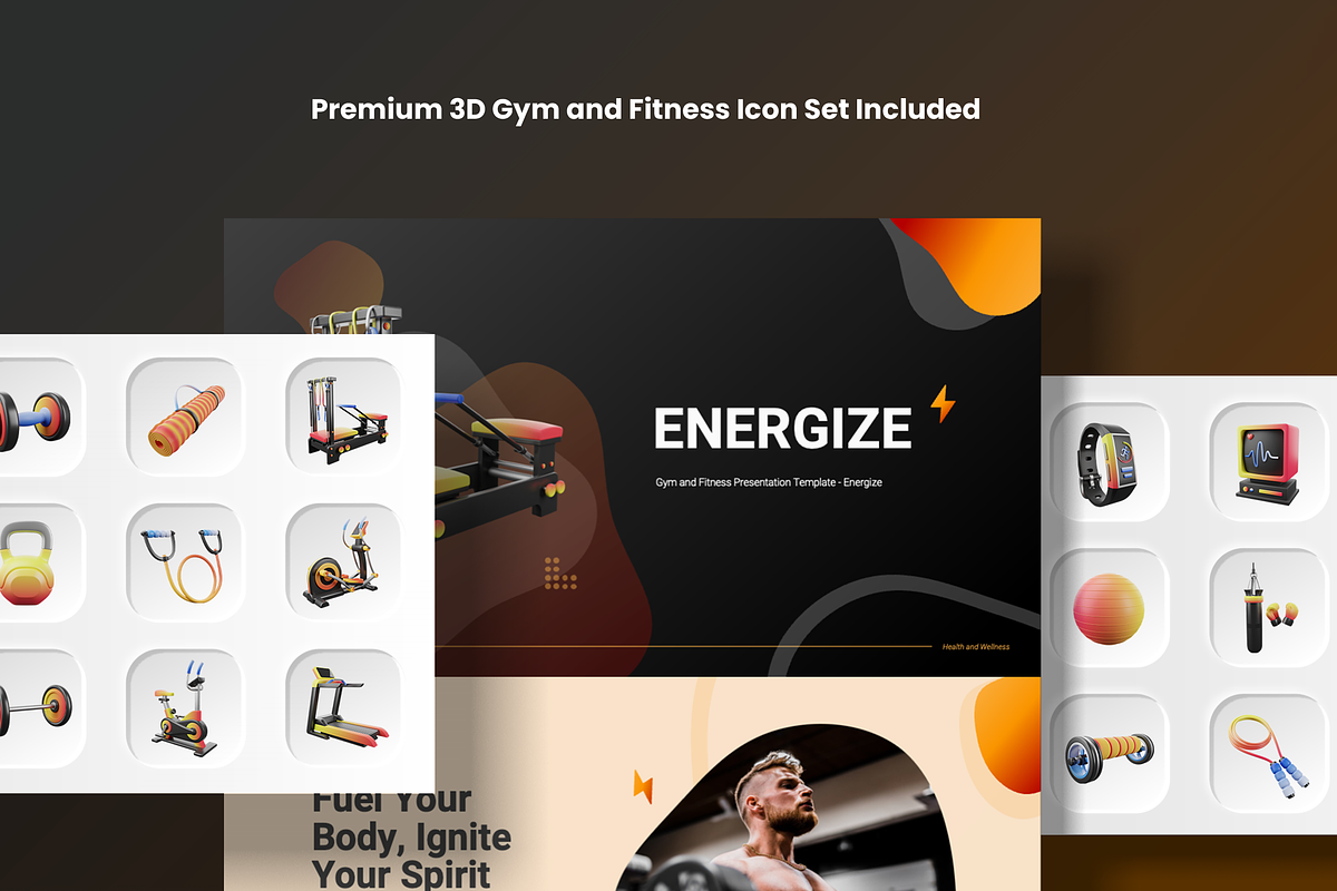 Gym Google Slides Presentation, a Presentation Template by Flat Icons (Photo 2 of 7)
