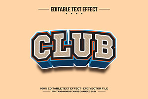 Club 3D editable text effect, a Layer Style Add-On by nicemorning