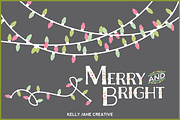 Pastel Christmas Lights- Vector, a Decorative Illustration by Kelly Jane Creative (Thumbnail 1 of 4)