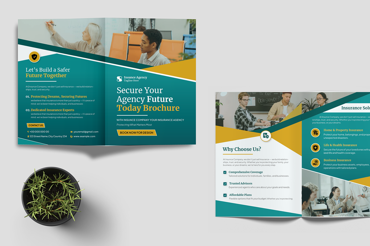 Insurance Agency Brochure Bifold, a Brochure Template by SquidPixey (Photo 5 of 6)