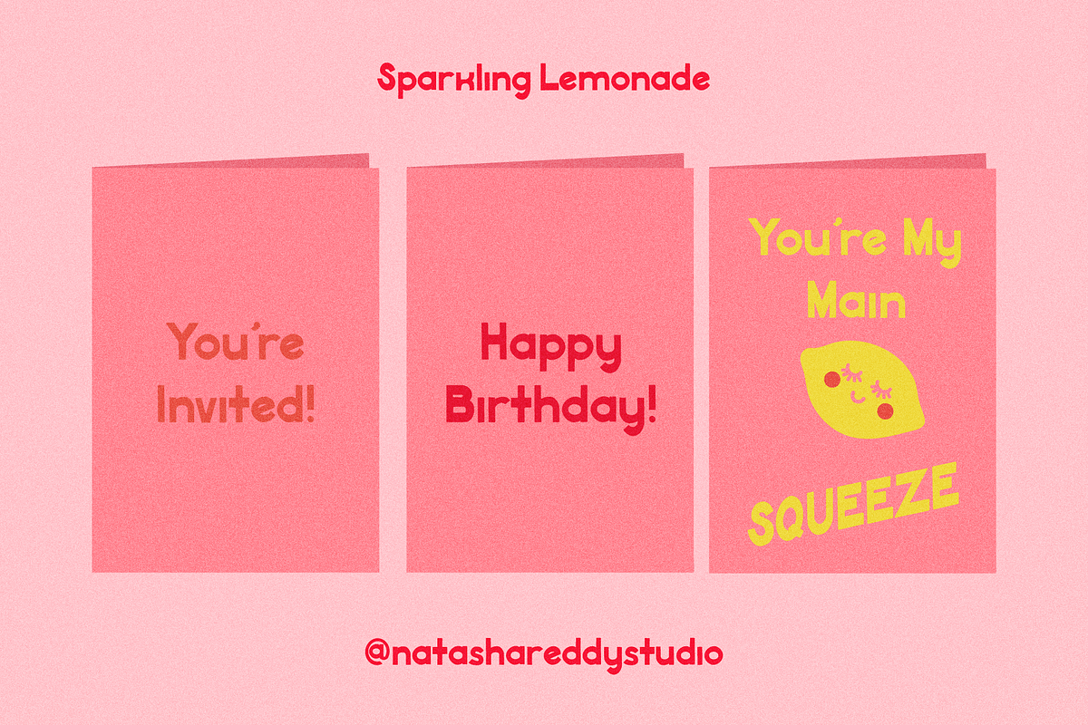 SPARKLING LEMONADE by Natasha Reddy, a Sans Serif Font by Natasha Reddy Studio (Photo 5 of 7)