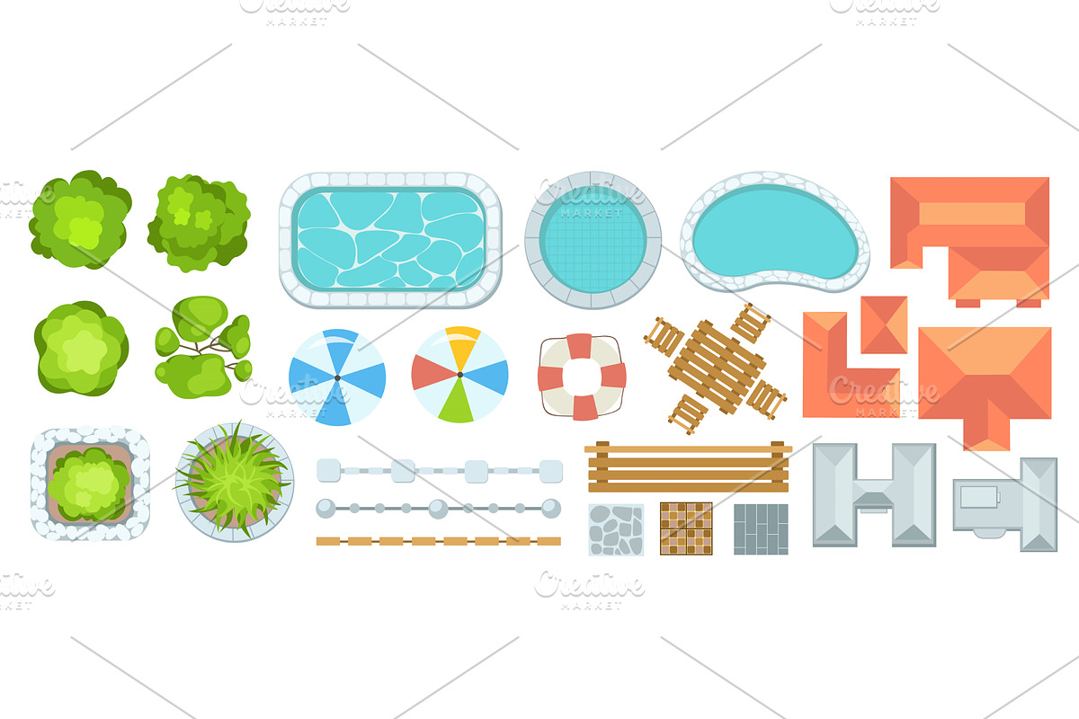 Top View Park Creator Kit, a Decorative Illustration by alexdndz
