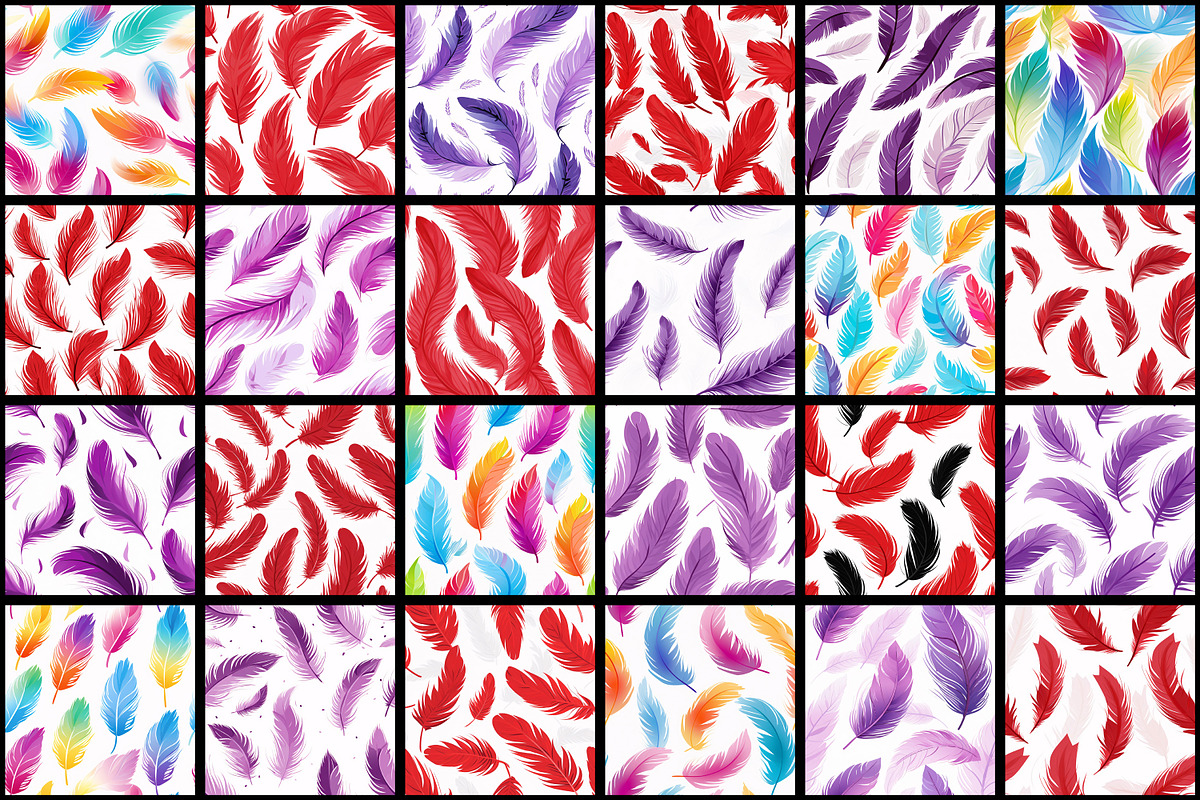 Feathers Seamless Pattern, a Pattern Graphic by Forhadx5 (Photo 5 of 7)