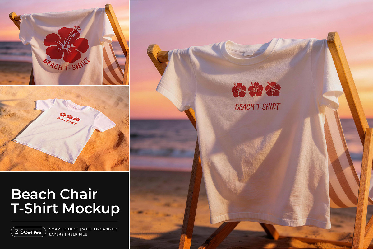 Beach Chair T-Shirt Mockup, a Product Mockup by Pitchlook.Studio (Photo 1 of 4)