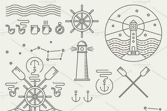 Icons For Adventure In The Style Of