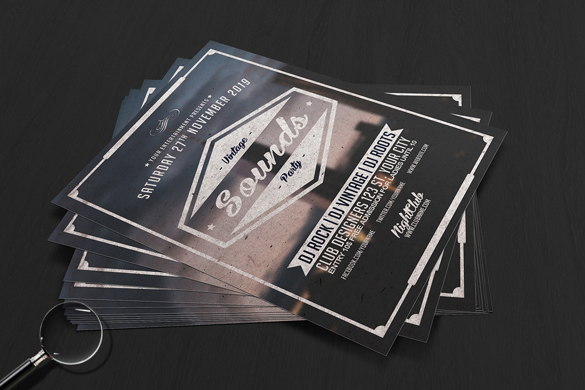 Vintage Night  | 3in1 Flyer Template, a Flyer Template by GIGA-TEMPLATE (Photo 4 of 7)