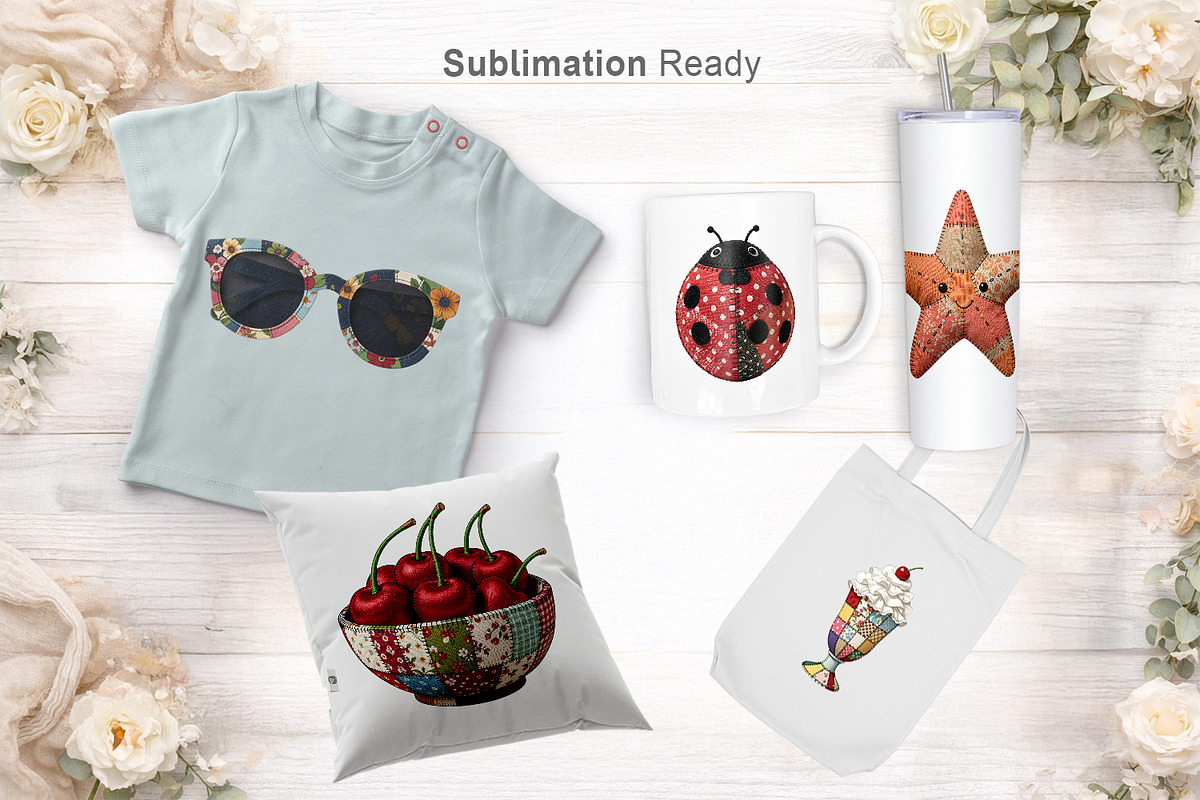 Summer Patchwork Sublimation, a Seasonal Illustration by Artnoy (Photo 6 of 18)