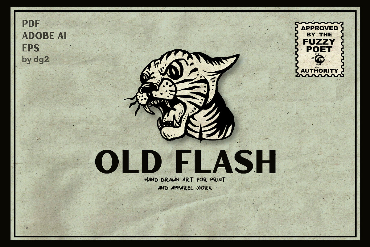 Old Flash Hand-Drawn Art Pack, a Decorative Illustration by Fuzzy Poet by DG2 (Photo 1 of 3)
