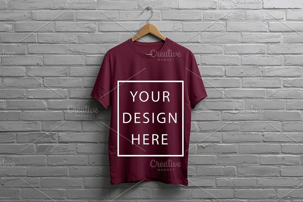 T-Shirt Mockup - Maroon Edition, a Shirt Mockup by ForhadGFX (Photo 3 of 12)