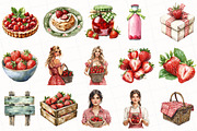 Strawberry Spring Gingham Clipart, an Illustration by OK Design (Thumbnail 3 of 6)
