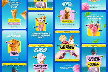 Summer Ice Cream Instagram Templates
