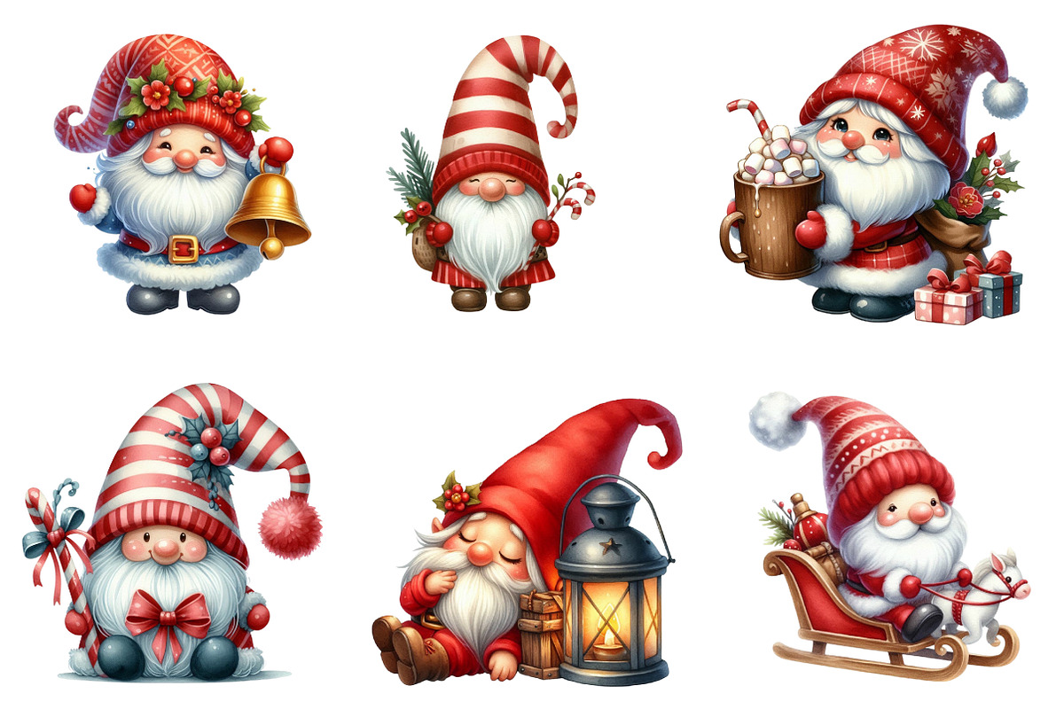Red And White Gnome Clipart, an Illustration by SinaCreation (Photo 5 of 7)