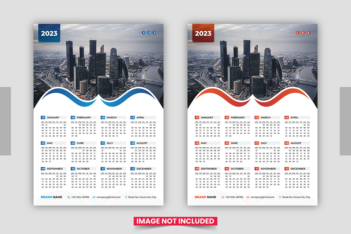 2023 Calendar design template, a Stationery Template by Pavel_design