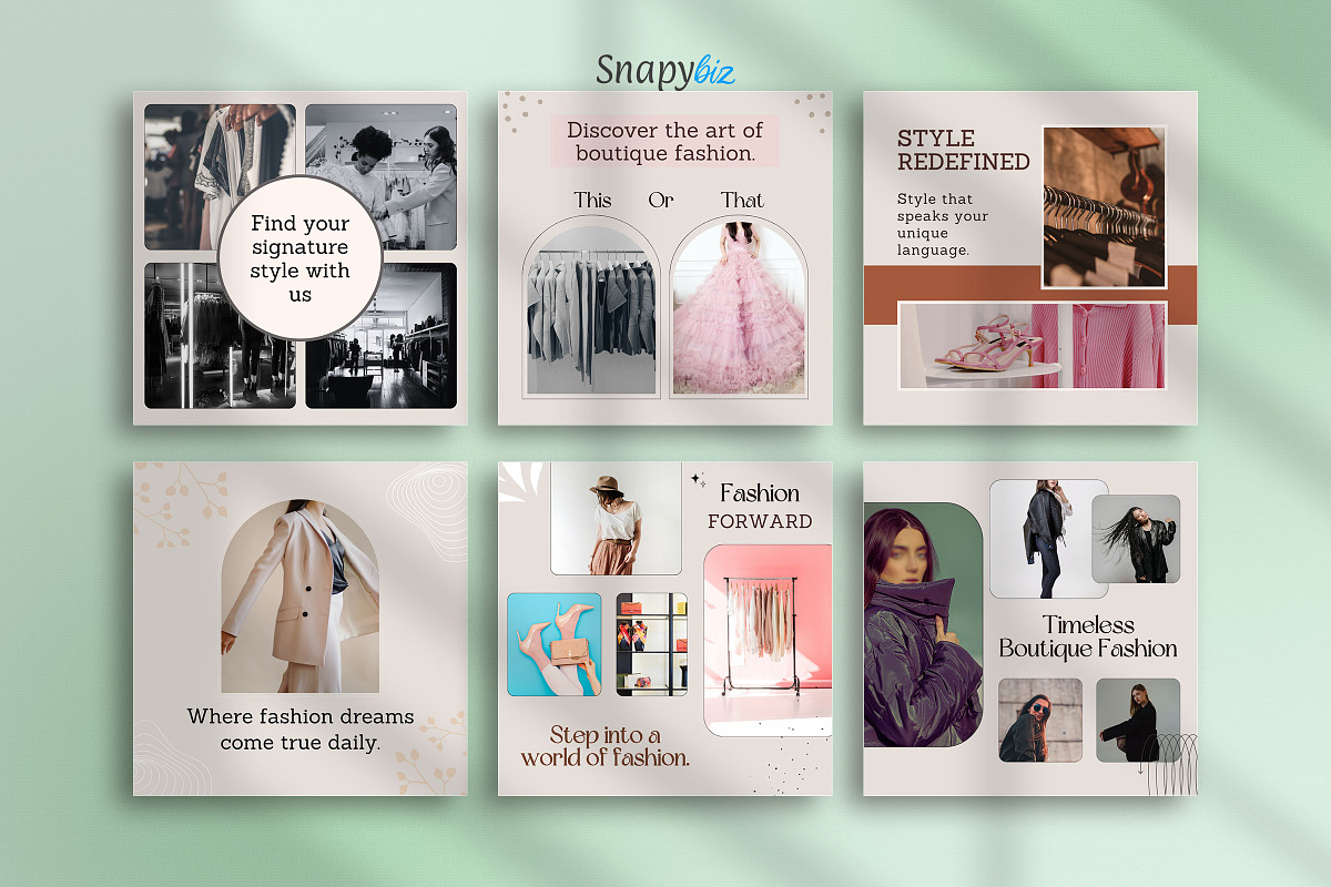 Boutique Fashion Instagram Templates, a Social Media Template by Snapybiz (Photo 8 of 9)
