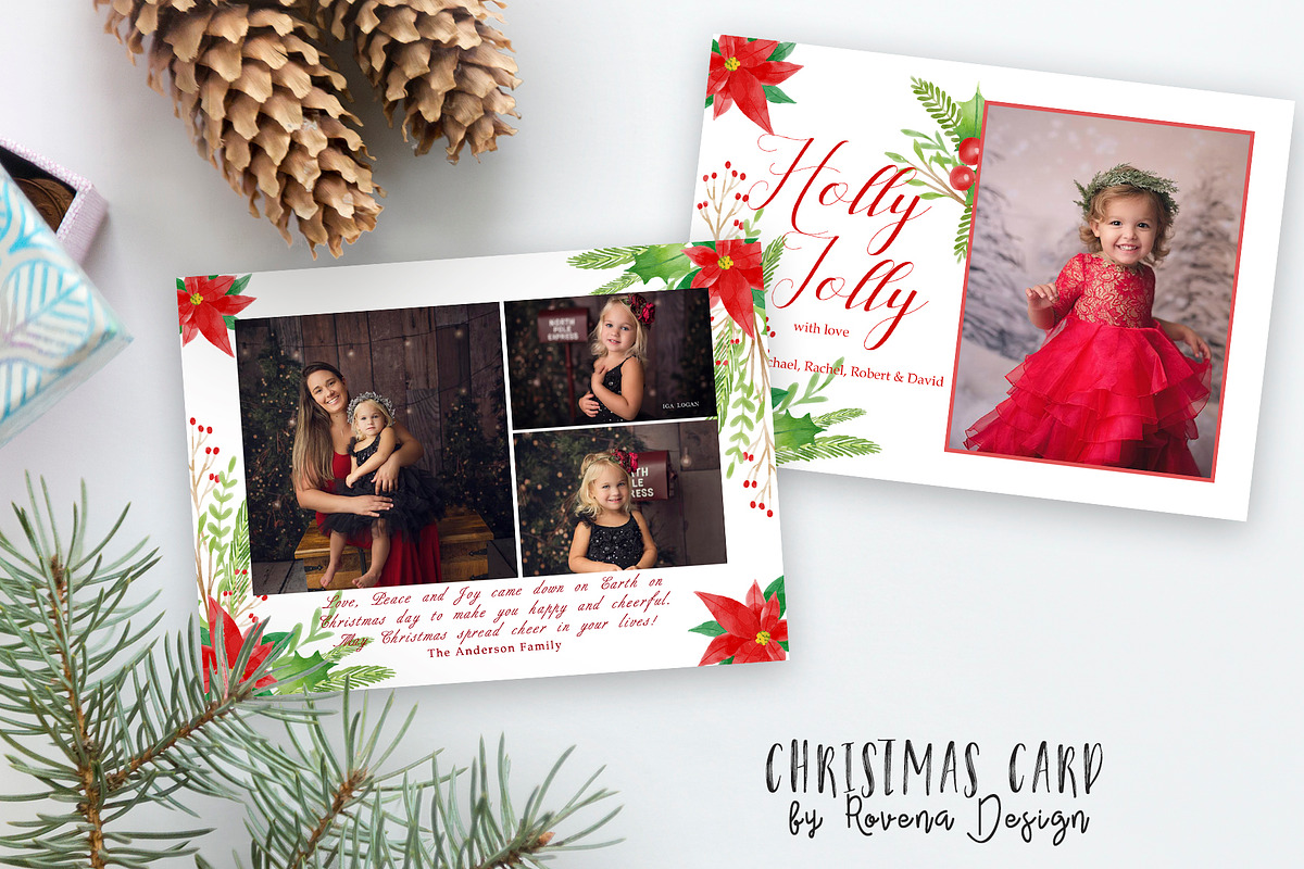 Christmas Card Template, a Card Template by Rovena Design (Photo 1 of 2)