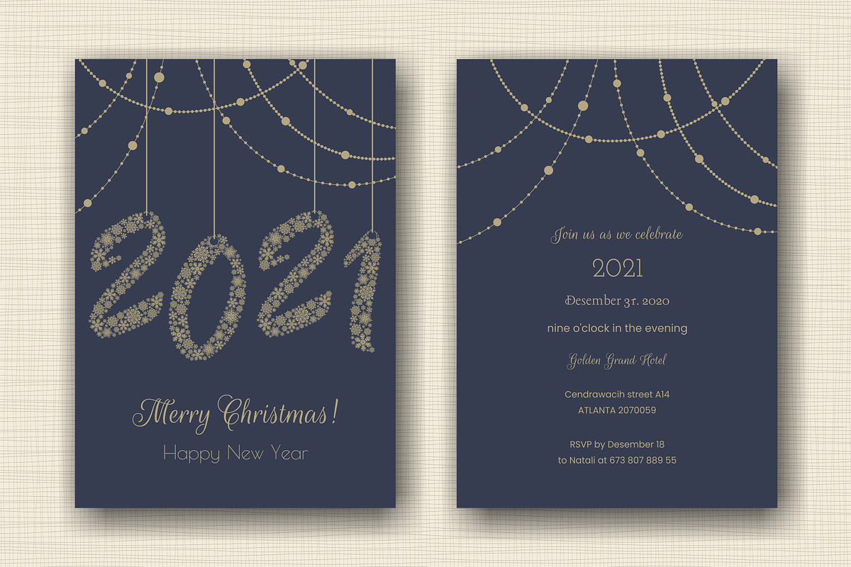 New year invitation, an Invitation Template by NataLito