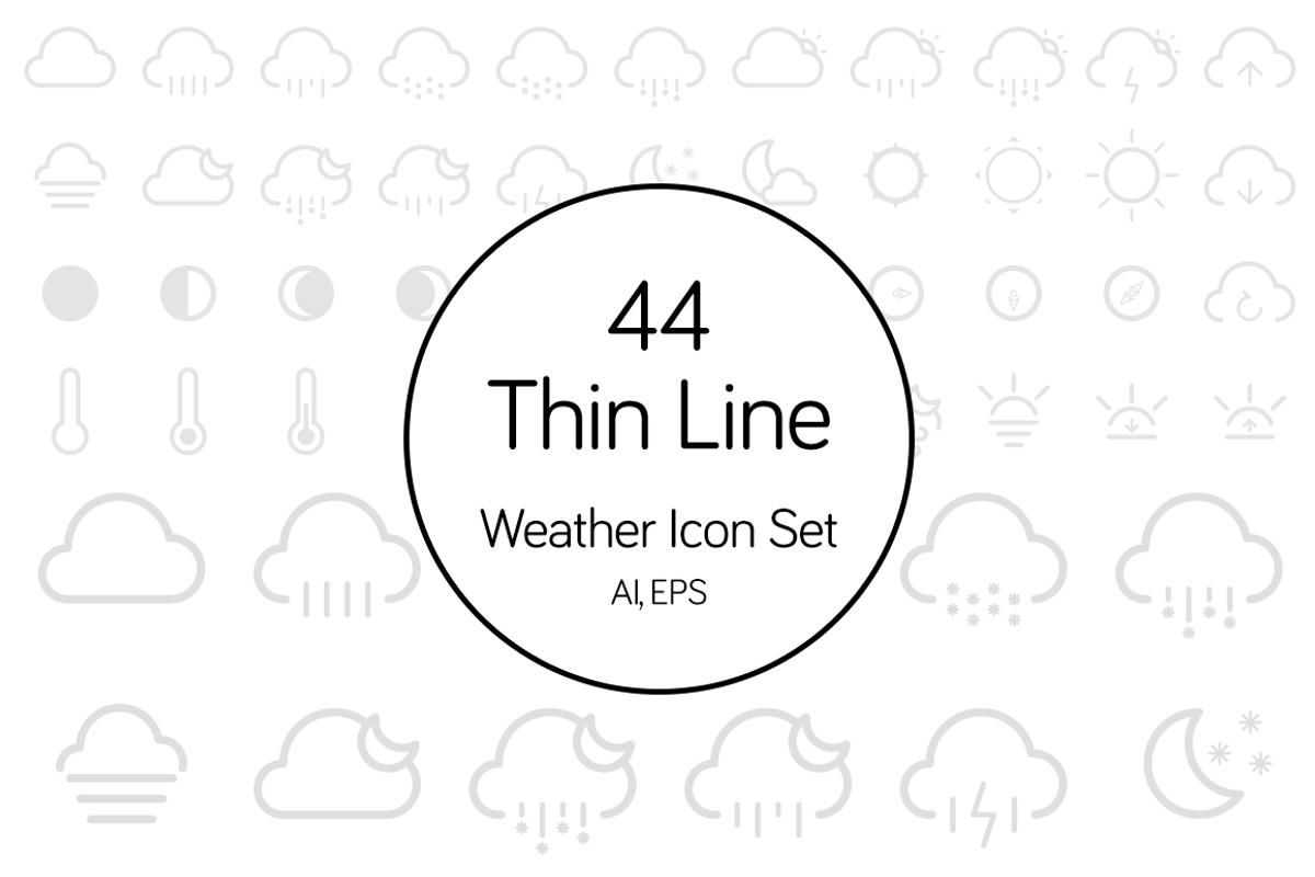 Weather Icons Set, an Outline Icon by Iconify (Photo 1 of 3)
