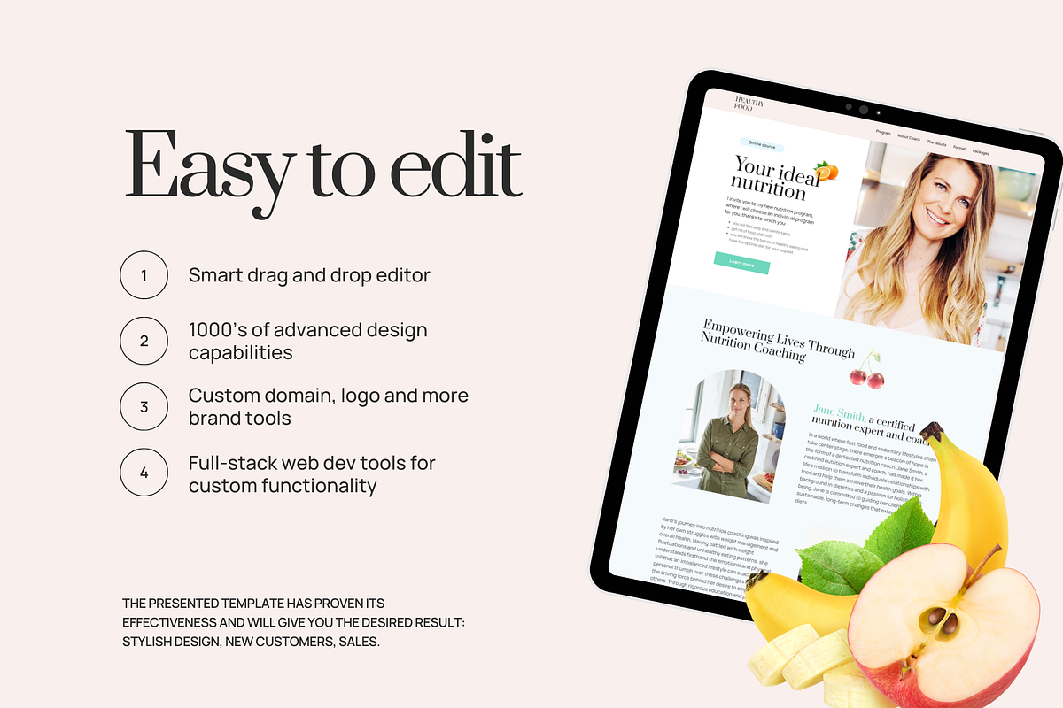 Healthy Life Coach WIX Sales Page, a Landing Page Template by Make It Yours Lab. (Photo 5 of 10)