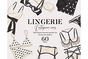 Lingerie pantie underwear clipart, an Illustration by Milatoo (Thumbnail 1 of 7)