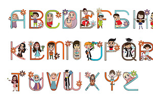 Cartoon Character Font Design Vector