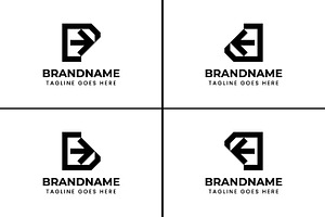 Letter P D B Q Arrow Direction Logo, a Branding & Logo Template by Pray Art Design Studio