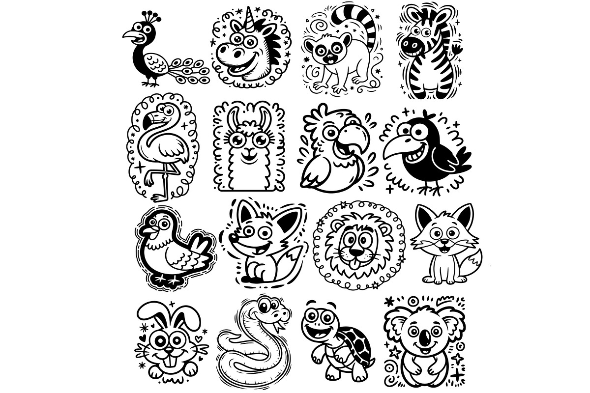 Zoo doodle composition svg animals, an Object Graphic by SketchArtStudio (Photo 3 of 3)
