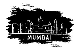 Mumbai India Skyline Silhouette