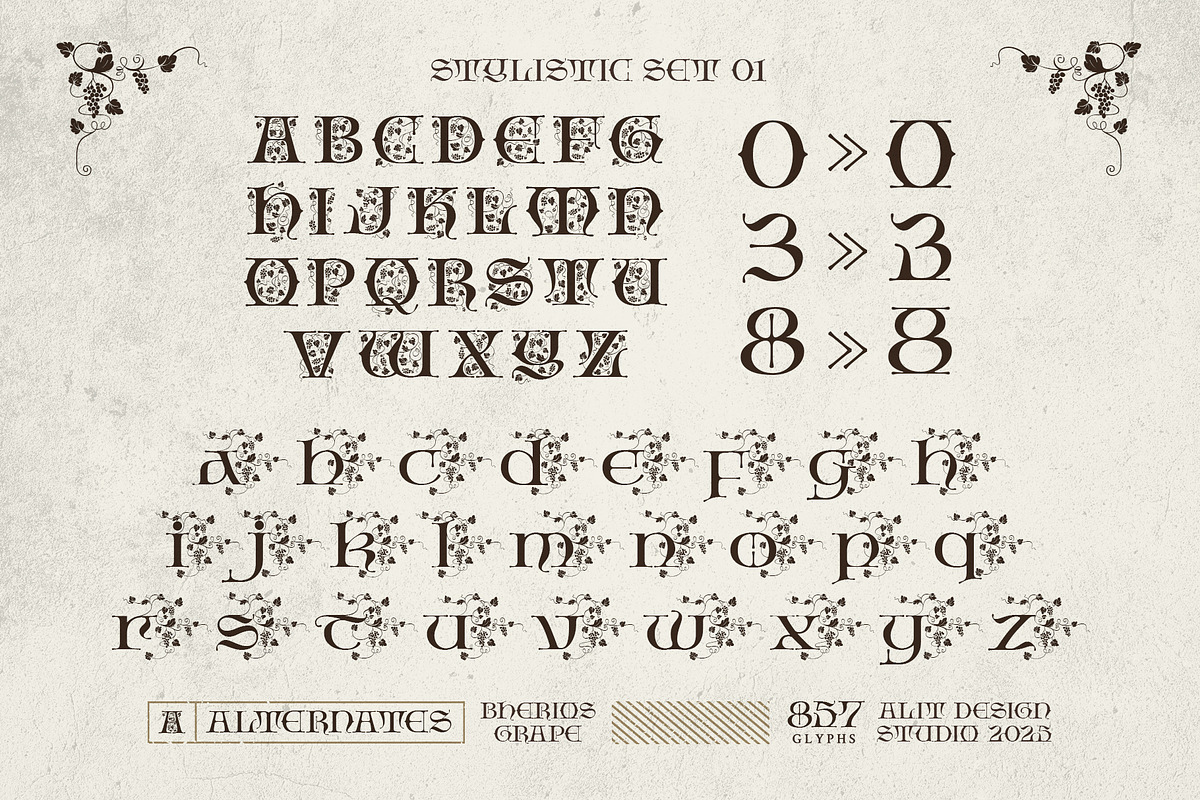 Bherios Grape Typeface, a Serif Font by alit design (Photo 7 of 18)