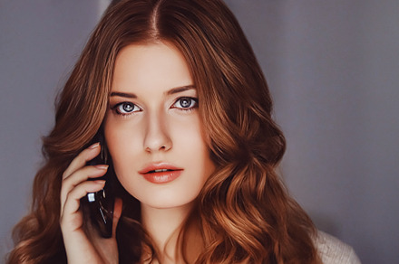Beautiful woman calling and talking on mobile phone, a Person Photo by Anneleven