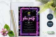 Editable Glow Party Invitation, an Invitation Template by Tracia Creative (Thumbnail 5 of 6)