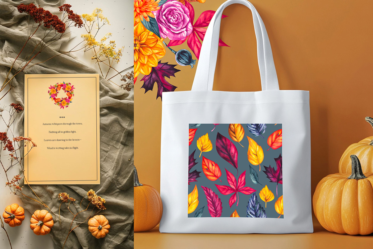 Autumn Poem Watercolor Fall clipart, a Seasonal Illustration by SashaKondr (Photo 4 of 15)