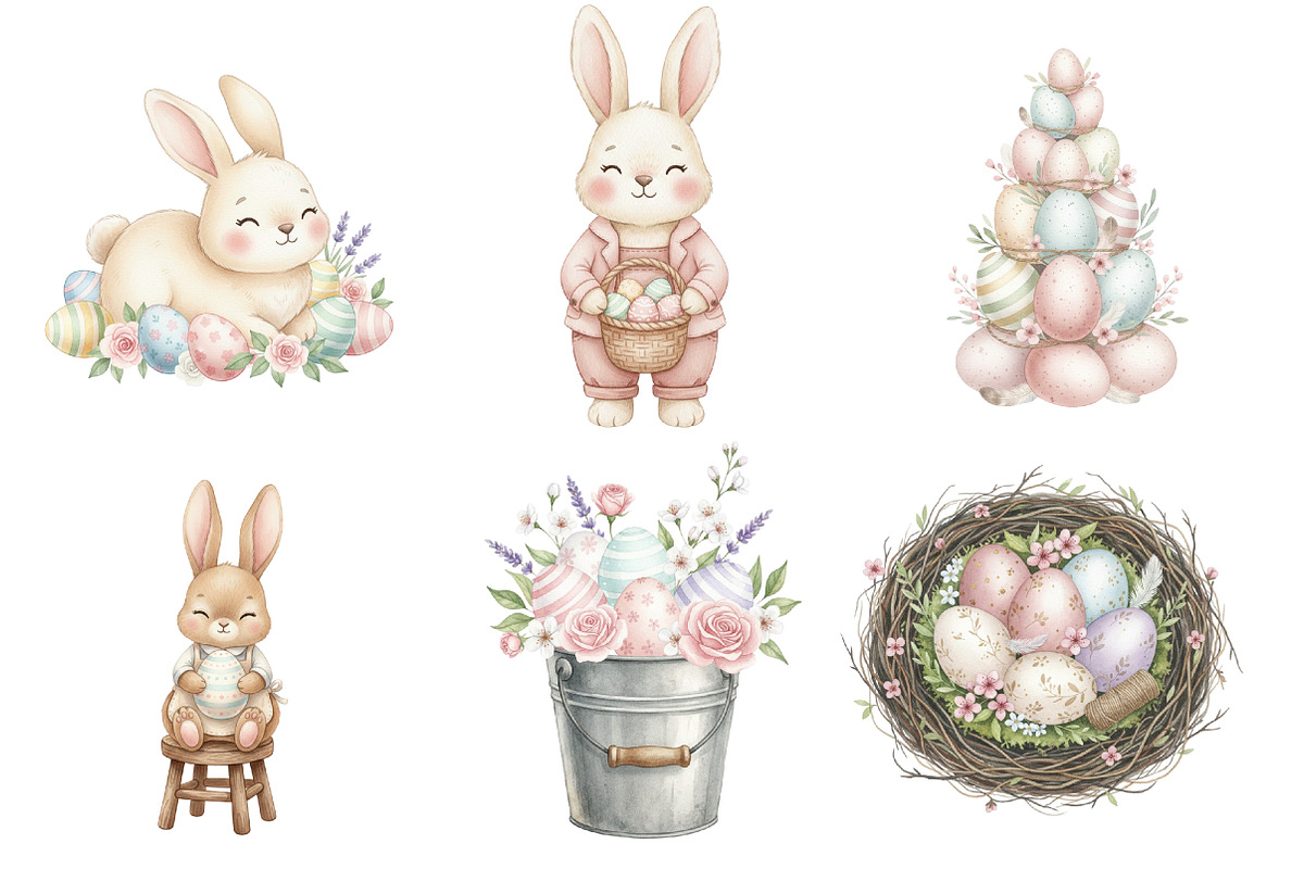 Farmhouse Easter Decor Clipart, an Illustration by GatewayDesign (Photo 2 of 5)