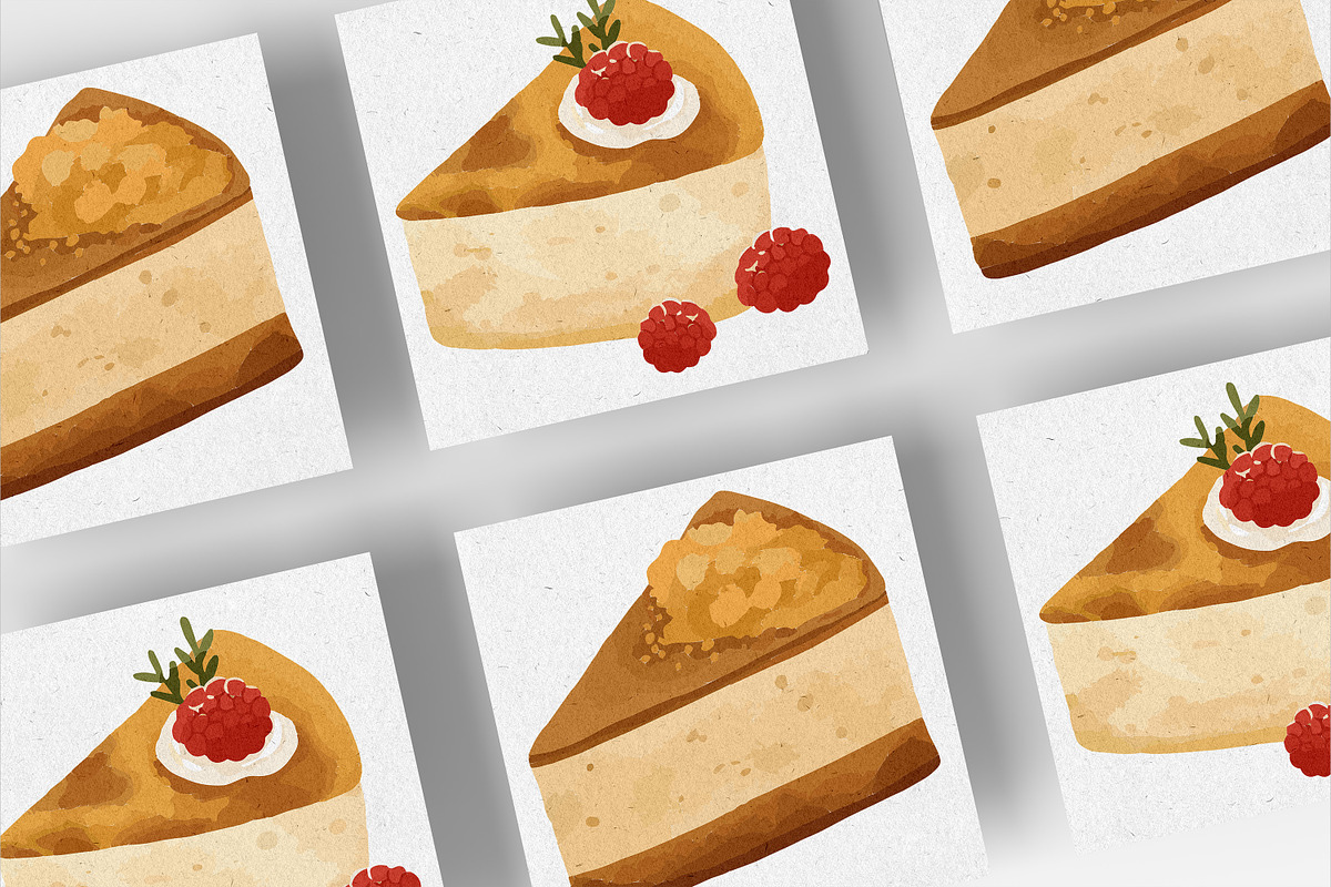 Cute cheesecakes illustration set, a Food Illustration by RizkaNurfazrina (Photo 6 of 7)