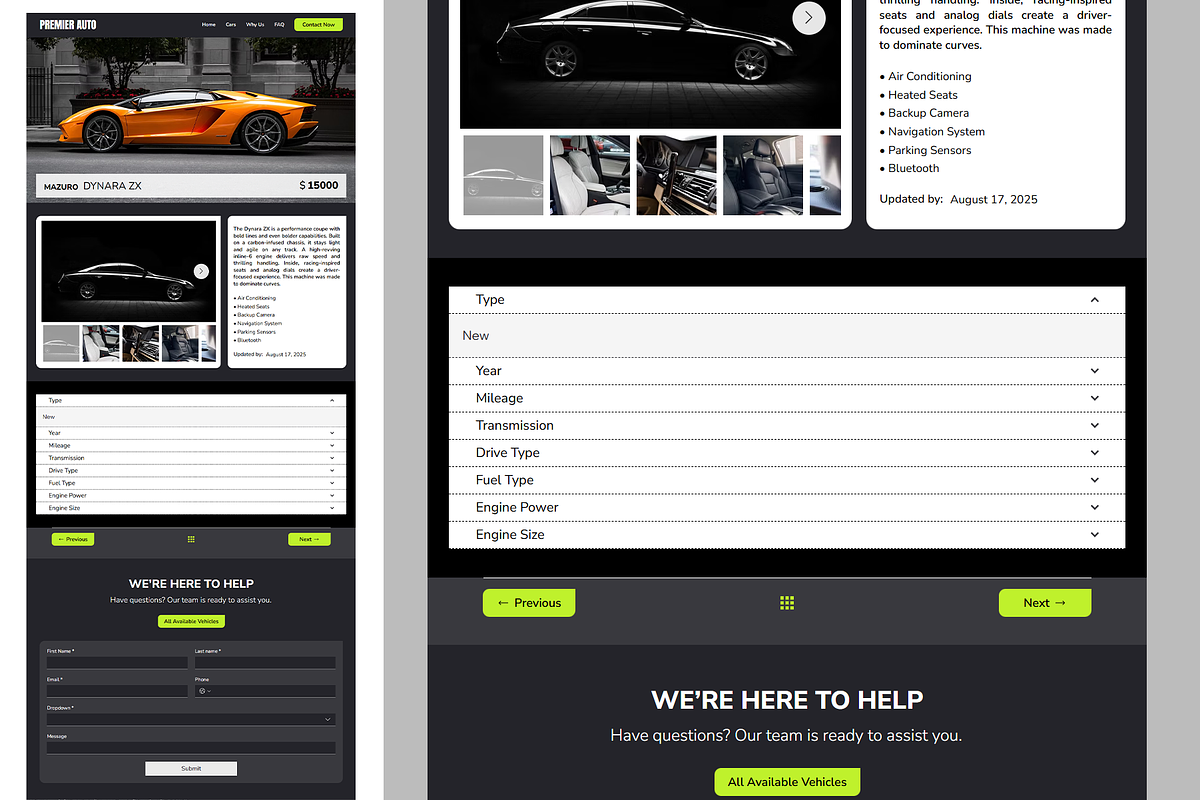 Car Dealership Wix Studio Website preview 8