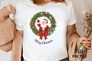 Santa Christmas Wreath PNG, an Illustration by DreamArtGraphic (Thumbnail 1 of 5)