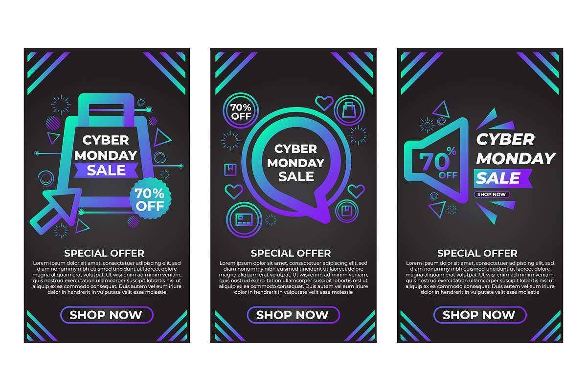Cyber Monday Social Media Stories, a Social Media Template by sekitarief