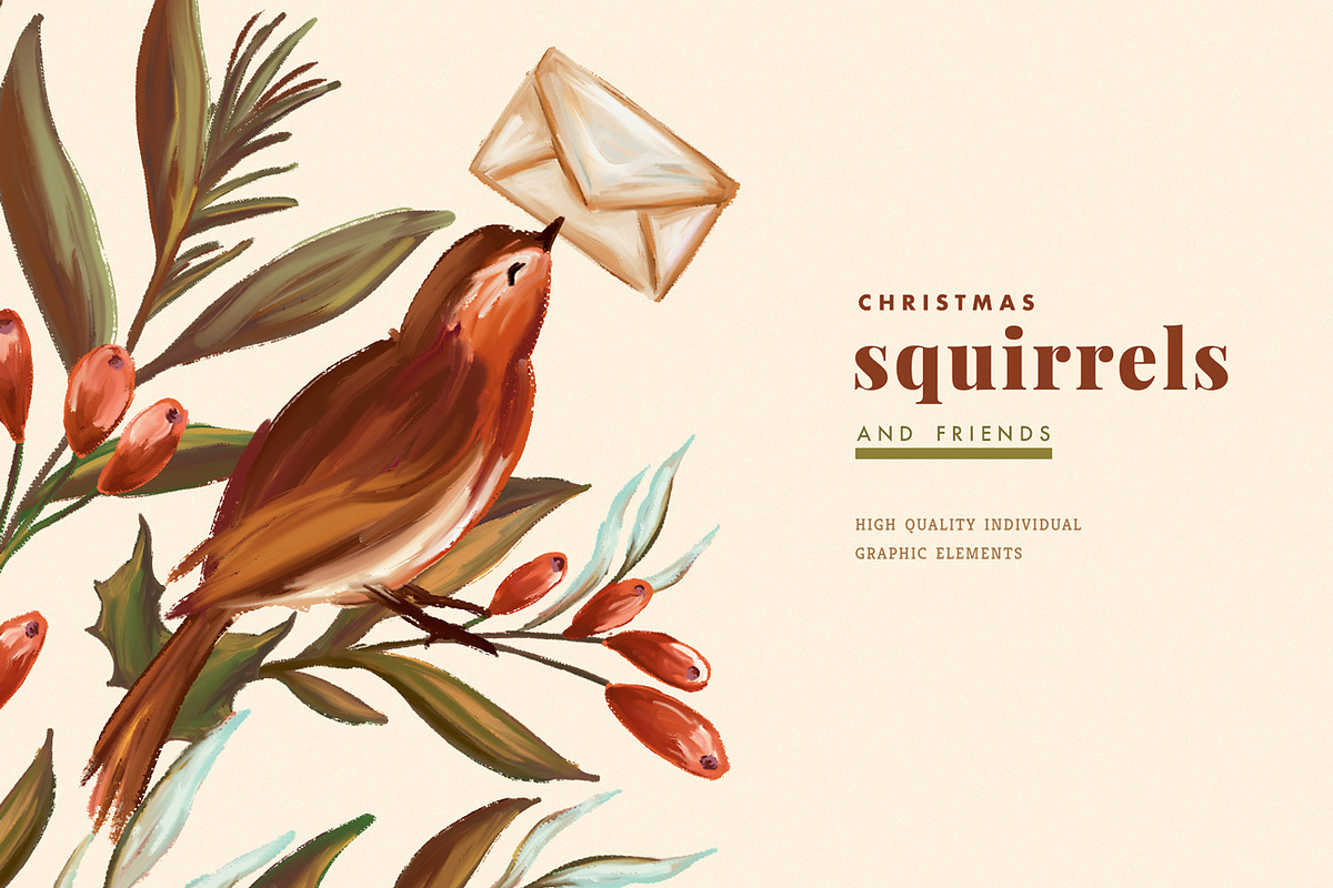 Christmas Squirrels & Winter Scenes, an Animal Illustration by Yeticrab (Photo 4 of 12)