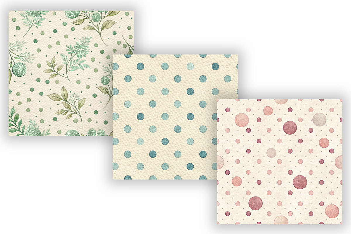 Happy Dots Digital Paper Pack, a Pattern Graphic by FloridPrintables (Photo 5 of 9)