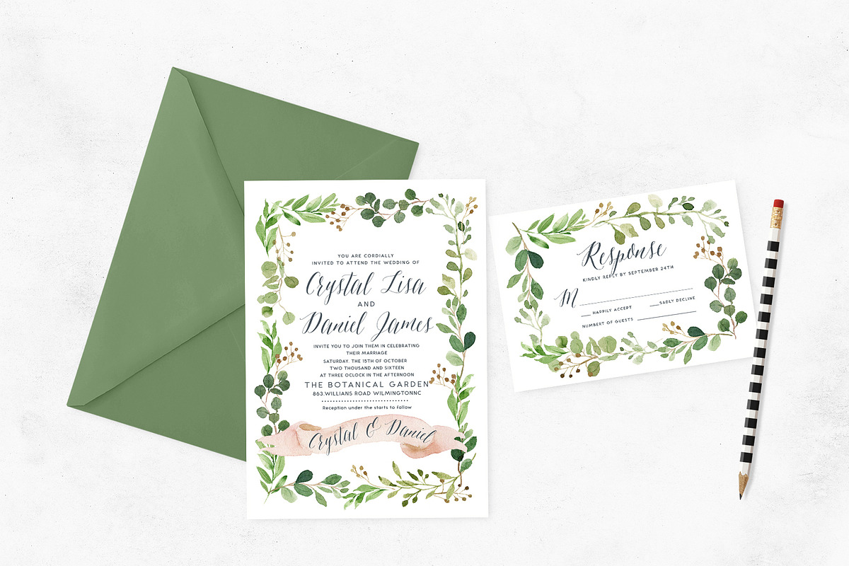 Watercolor Green Leaf Clip Art, an Illustration by Graphic Box (Photo 4 of 6)