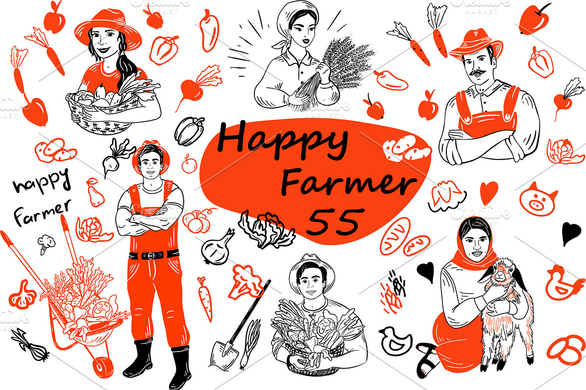 FARM ANIMALS, an Animal Illustration by IPVector (Photo 2 of 8)