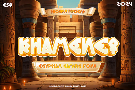 Khamenet - Egyptian Gaming Font, a Font by Dhabee