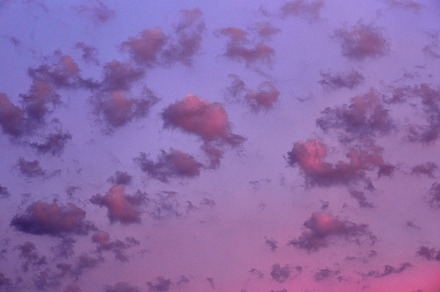 beautiful morning sky with fluffy clouds