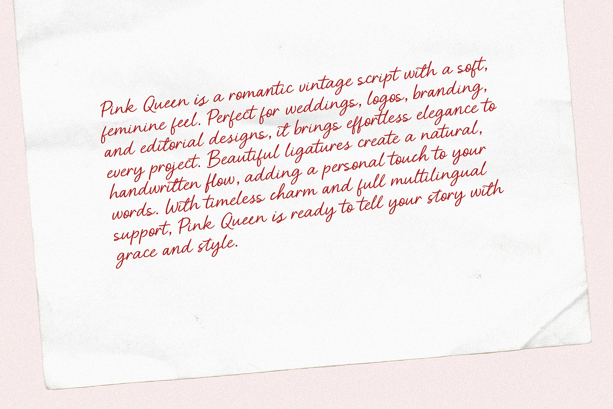 Pink Queen | Elegant Romantic Script, a Script Font by AnMark (Photo 6 of 13)
