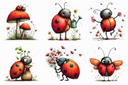 Whimsical Spring Ladybug Clipart, an Illustration by Libby Wishes (Thumbnail 7 of 8)