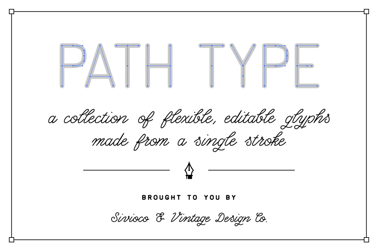 Path Type - Single Stroke Glyph Set