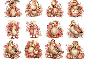 Easter Duck Whimsical Clipart, an Illustration by Designking (Thumbnail 2 of 5)