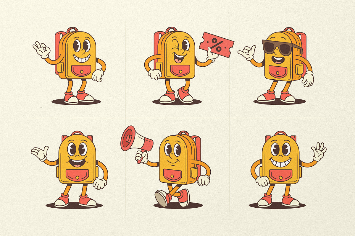 Backpack Cartoon Mascot Character, an Education Illustration by Vasya Kobelev (Photo 3 of 8)