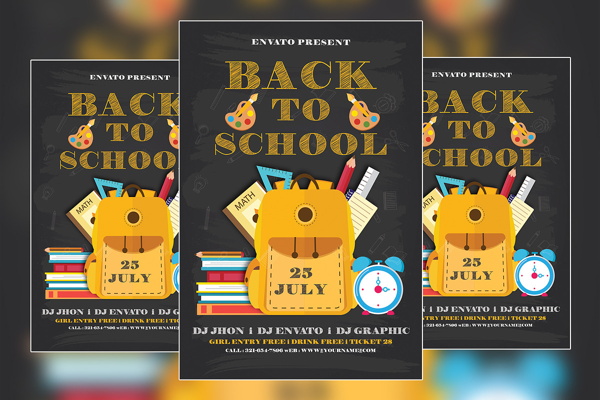 Back to School Flyer Template, a Flyer Template by VaaniDesigns (Photo 2 of 2)