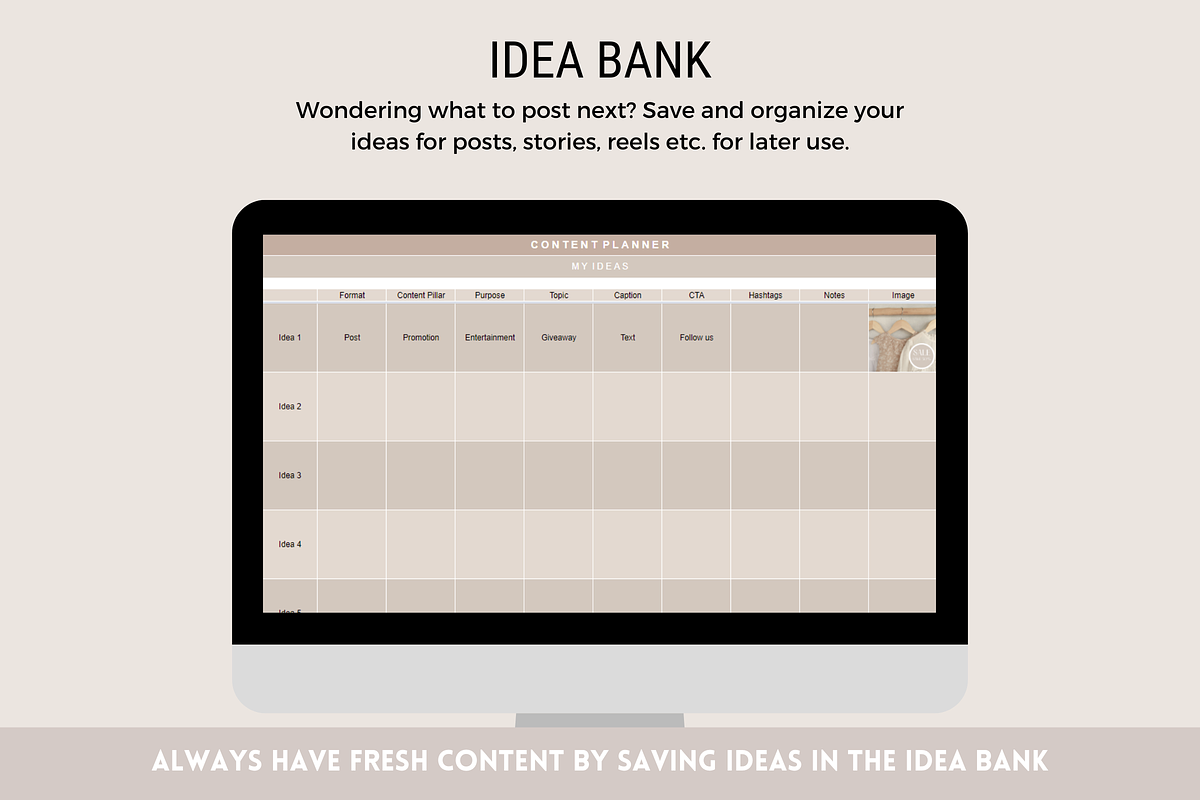 Social Media Planner Google Sheets, a Social Media Template by SunshineStudioBoutique (Photo 5 of 9)